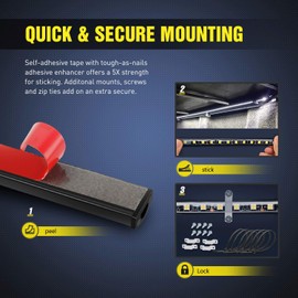 Nilight - TR-05 2PCS 60 Inch 180 LEDs Bed Strip Kit with Waterproof on/Off Switch Blade Fuse 2-Way Splitter Extension Cable for Cargo, Pickup Truck, SUV, RV, Boat , 2 Years Warranty