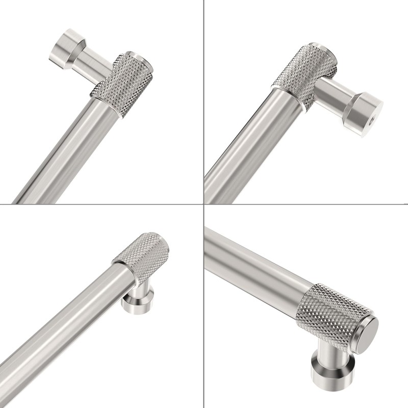 9BUILD 10 Pack Knurled Cabinet Pulls 3.75 Inch Brushed Satin