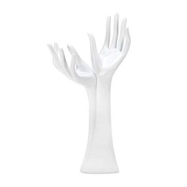 Modern Art White Polyresin Hand Hold Design Jewelry Holder Stand Home Decor