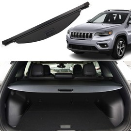 Liizoo for Jeep Cherokee 2019 Cargo Cover Jeep Cherokee 2020 2021 2022 2023 Accessories Rear Trunk Cover Rear Trunk Security Cover Shielding Shade, Black, (Not Fit for Jeep Grand Cherokee)
