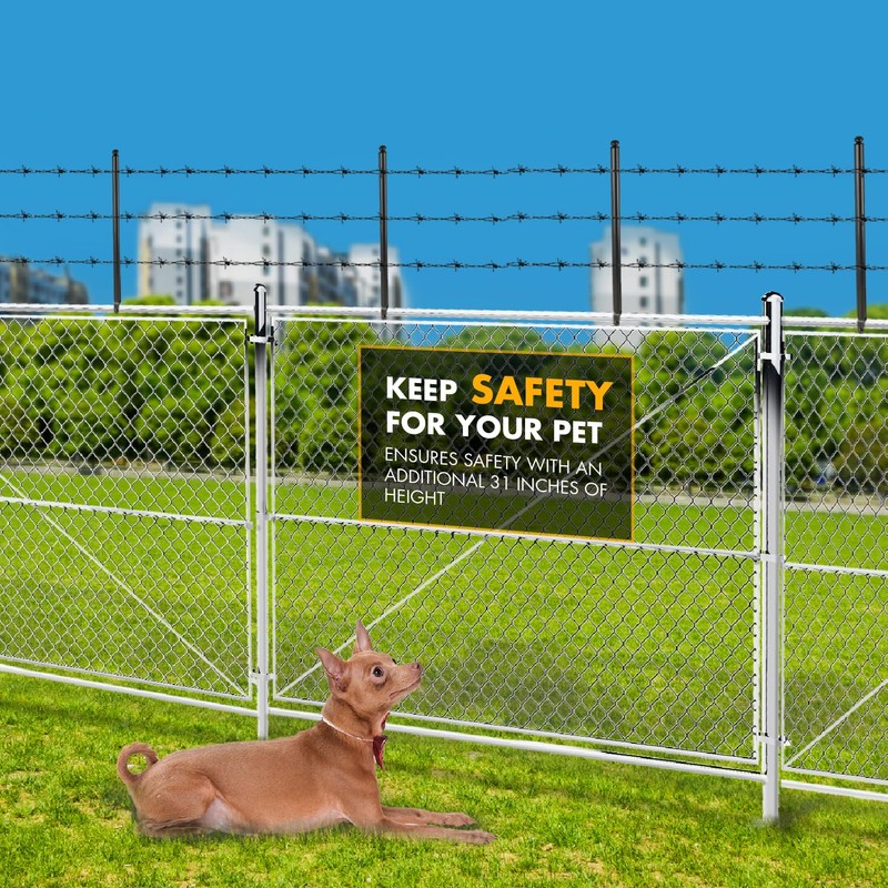 12 Pack 1-3/8'' Chain Link Fence Extension, 30'' Fence Extension