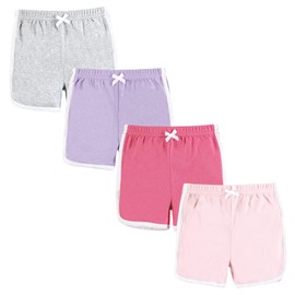 Hudson Baby Unisex Baby and Toddler Shorts Bottoms 4-Pack, Pink Lilac, 6-9 Months