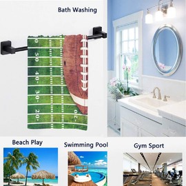 Naanle Stylish American Football Field and Ball Print Soft Absorbent Guest Hand Towels for Bathroom, Hotel, Gym and Spa (16 x 30 Inches)