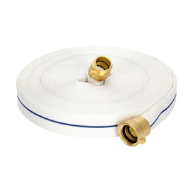 Fire Hose 1-1/2 ID×100 FT Heavy Firefighter Hose With NST/NH Brass Couplings 750PSI Brust Pressure Used for Firefighting,Industrial and Urban Cleaning