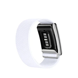 DADO Premium Nylon Sport Band Compatible with WHOOP 4.0, Adjustable Stretch Wrist Strap for WHOOP Fitness Tracker – Breathable, Durable & Secure Fit Replacement Band (Chalk with Silver)