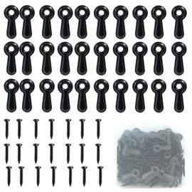 Unlorspy 100 Sets Black Picture Frame Backing Clips Metal Frame Picture Turn Button Fasteners with Screws for Hanging Pictures,Posters,Photos Drawing Crafts