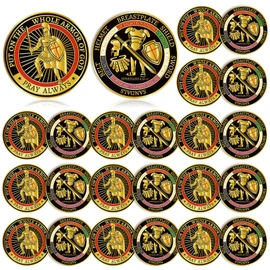Nosiny 20 Pcs Armor of God Coins Metal Christian Challenge Coins for Religious Prayer Collector Christian Church School Party Commemorative Gifts(Novel Style)