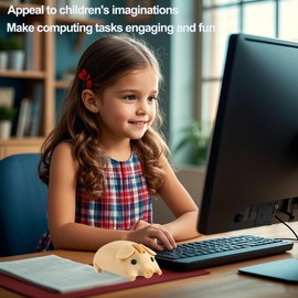 Wireless Mouse Cute Pig Design Bluetooth Dual Mode Portable Compact Lightweight Silent Optical Kawaii Mice for PC Laptop Computer Tablet Macbook Pro/Air Kids Girls Student School Office Gift Yellow