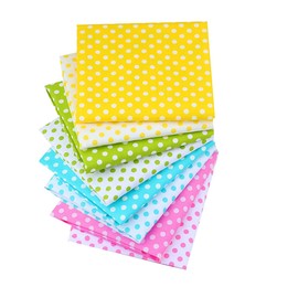 CraftsFabrics 8pcs 40*50cm (16" x 20") Colourful Polka Dot Pattern Printed Cotton Fat Quarters Bundle (for Quilting, Scrapbooking, Sewing, Arts & Crafts, Baby Clothing, Nursery, DIY Projects, Collage)
