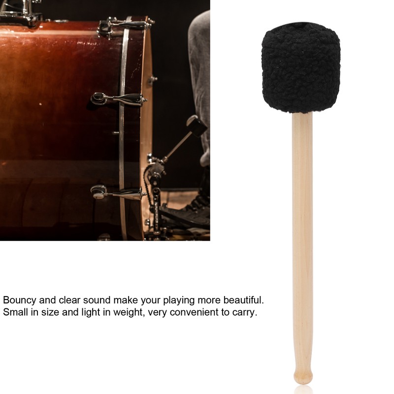 Drum Mallet Stick Drumstick Plush Head Maple Wood Handle for