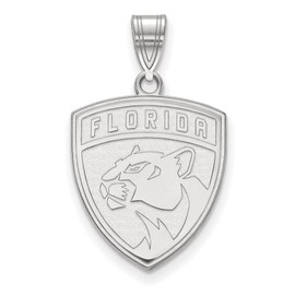 Florida Panthers Large (3/4 Inch) Pendant (Sterling Silver)