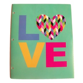 Studio C Carolina Pad Set of 3 Poly Folders ~ Happy Go Lucky (Turtle Love, Colorful Hearts of Love, Loving Heart)