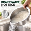 Stainless Steel Rice Washing Bowl for Rinsing & Draining –