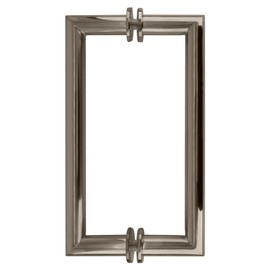 C.R. LAURENCE MT8X8PN CRL Polished Nickel 8" MT Series Round Tubing Mitered Corner Back-to-Back Pull Handle