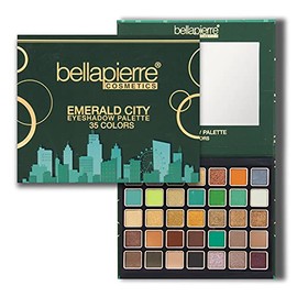 Bellapierre Emerald City Paleta de maquillaje de sombras de ojos  35 tonos de color en una gama de acabados mate, satinado, brillante y laminado  No  