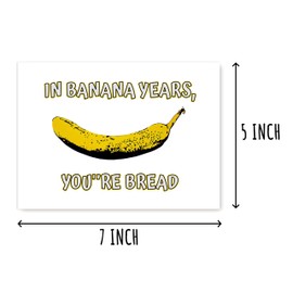 SMDDesigns Banana Years You're Bread Card - Fun Bff Greeting Card - Bestie Bday Congrats Card - Hilarious Banana Punny Card