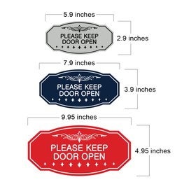 Victorian Please Keep Door Open Sign (Navy Blue/White) - Small