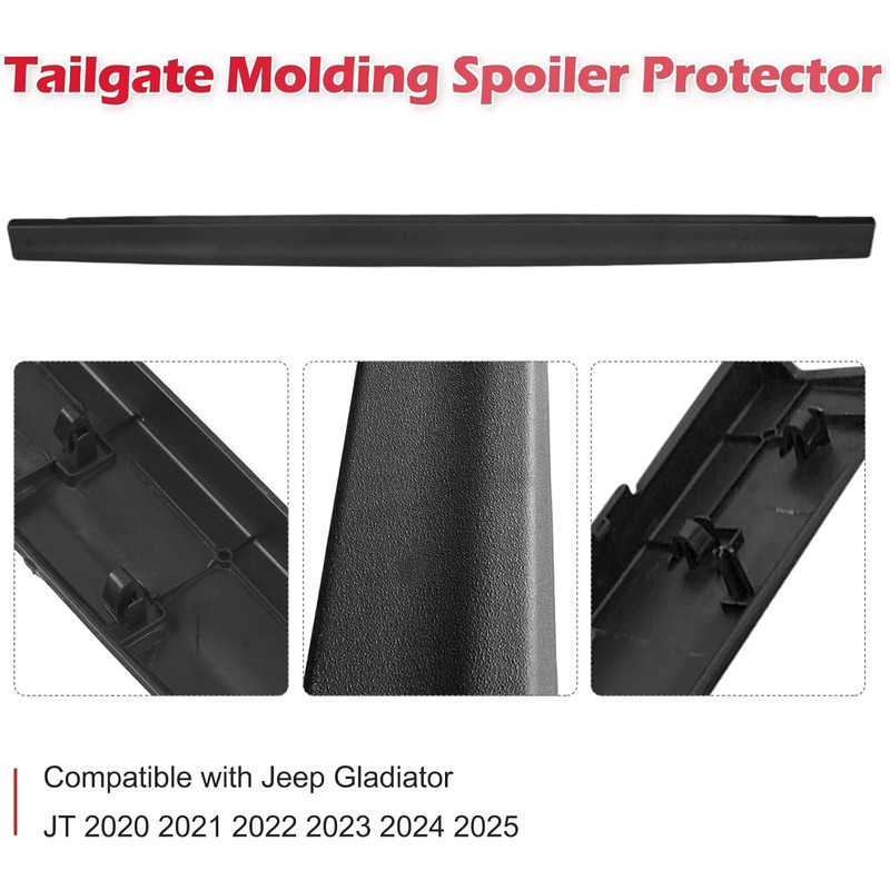 Rear Tailgate Protector Spoiler Top Trim Cover Rear Truck Molding