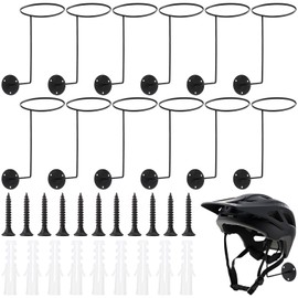 Seeloowy 12 Pcs Helmet Holder Stand Display Rack Metal Wall Mount Hanger Hooks for Motorcycle Accessories Multifunctional Helmet Rack Hats Balls Coats Space-Saving Wall Organizer for Garage Entryway