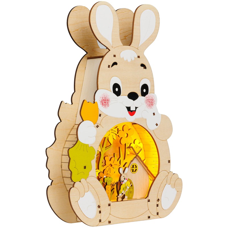 SIKORA OD24 Decorative Figure Funny Easter Bunny with LED Lighting