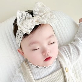 Baby Hair Band Wide Stretch Headband Cute Kids Headband Parent and Child Hair Band Photo Decoration Baby Birthday Full Moon Decoration (Beige, Style)