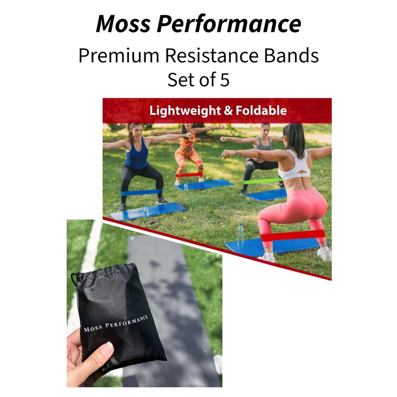 Moss Performance Premium Resistance Bands, for Physical Therapy, Strength Training,