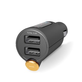 Elecom FM Transmitter Bluetooth with 2 USB Ports, 3.4A, Black