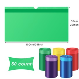 Tinlade 50 Count Jumbo Cat Litter Box Liners 39" x 22" Extra Large Colorful Drawstring Cat Litter Liners Heavy Duty Tear and Leak Resistant Cat Litter Trash Bags for Pet Cat Litter Tray