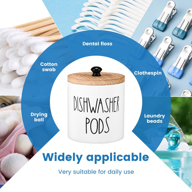 Dishwasher Pod Holder with Lid, Stylish Dishwasher Tablet Container Wide
