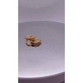 Bargainxinc 14k yellow gold over 925 sterling silver huggie earrings lab created diamonds