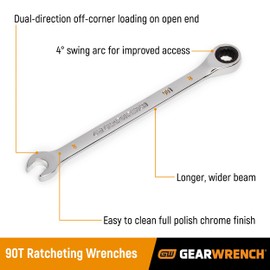 GEARWRENCH 8mm 4 Degree Swing Arch 12 Point Ratcheting Combination Wrench - 86908