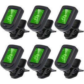 SNHOHIAK Guitar Tuner Clip on Tuner for Ukulele, Guitar, Bass, Mandolin (6PACK)