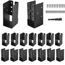 AXWHYS Concealed Joist Hangers, 16 Pcs of 2"x4" Outdoor Trim Concealed Flanges, Q235B Steel Powder Coated Concealed Mount Joist Hangers for 2"x4" Beam Swing…