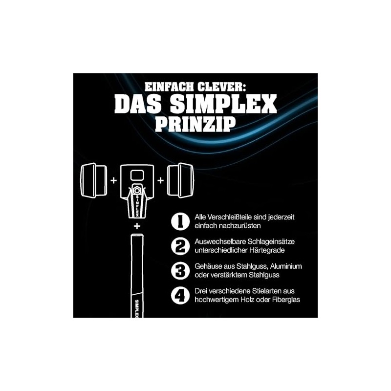 Simplex handle for SIMPLEX soft hammers with malleable cast iron