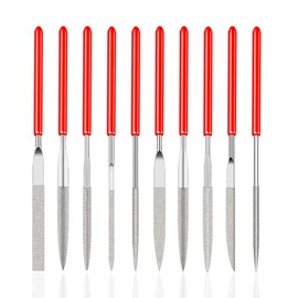 Saipe 10 Pcs Mini Diamond Needle File Set Diamond Files Mini Needle Set for Jewlery Metal Glass Stone Grinding, Polishing and Engraving (2x100mm)