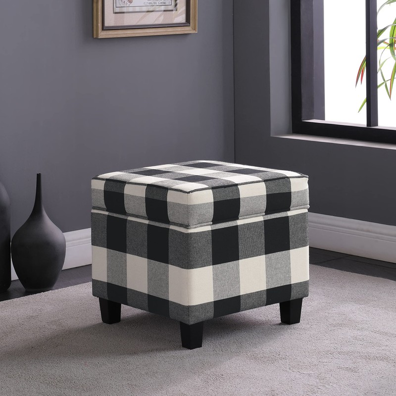 HomePop Home Decor | K7342-F2262| Classic Square Storage Ottoman with