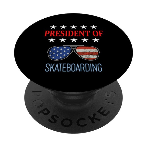 Funny Skateboarding Accessories - USA Flag Beach Saying PopSockets Swappable