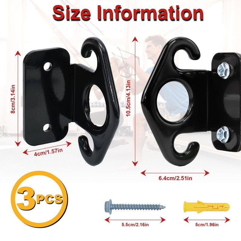 3 Pack Wall Mount Workout Anchor for Resistance Bands Heavy