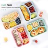 Baoswi 4 Pack Bento Snack Boxes, Reusable 4 Compartments Food