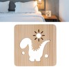 Wood Carving Lamp Dinosaur Hollow Pattern Warm White Light USB