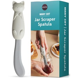 OTOTO Jar Scraper Spatula - Silicone Scraper, Cute Kitchen Accessories, Unique Fun Cooking Kitchen Gadgets for Foodies - BPA-free & 100% Food Safe (Mary Cat)