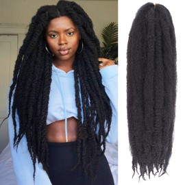 Samtress 24 Inch (61 cm) Marley Twist Braiding Hair 8 Packs Long Marley Twist Crochet Hair Copper Red Afro Kinky Curly Marley Hair for Faux Locs Crochet Braids Synthetic Braiding Hair Extensions