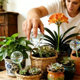 Self Watering Globes for Plants, Large 6pcs Glass Garden Self Watering Bulb