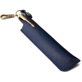 Fioliella Pen Case, Cowhide Leather, 1 Piece (Easy to Store and Access) Fountain Pen Strap, Pen Holder, Pencil Case, Neck Hanging, navy, 1 pen case