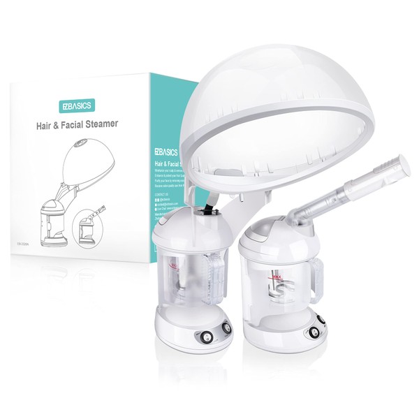 EZBASICS Hair Steamer 2 in 1 Ion Facial Steamer with