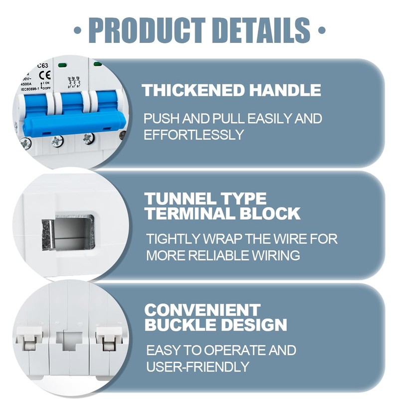 Innfeeltech 1 Pcs 63 Amp Current 230V Miniature Circuit Breakers