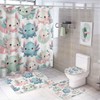 GemGam 4PCS Animal Shower Curtain with Bathroom Sets and Rugs