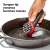 OXO Outdoor Heavy Duty Cast Iron Brush with Cover,Red/Grey