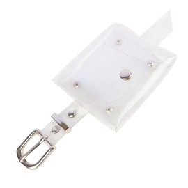 Buzz Selection LBT114 Women's Belt, Waist Bag, Pouch, Leather, Acrylic, Enamel, Removable, Cute,, clear