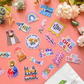 Jongdari 30pcs Christian Patches Iron on, Embroidered Cute Love Like Jesus Gods Religious Positive Affirmations Inspirational Trucker Hat Patches Applique for Bags Clothes Jackets